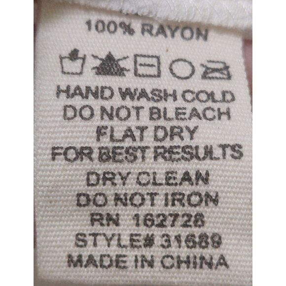 NWT Voy White Rayon Short Sleeve Blouse With Pockets & Mandarin Collar~SMALL - Picture 7 of 8